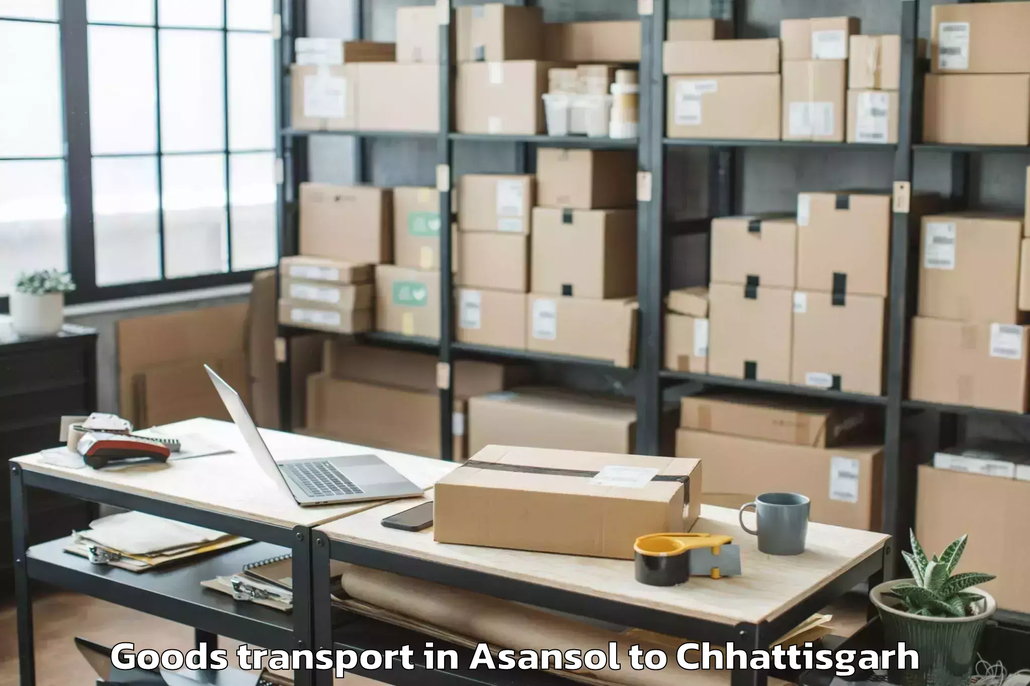 Easy Asansol to Abhilashi University Raipur Goods Transport Booking